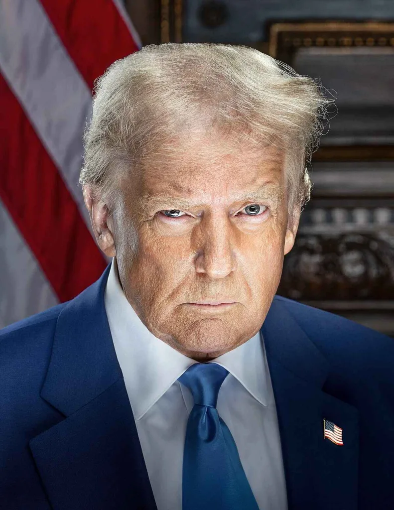 Trump potrait of trump where the image is taken during the heated debate betwwn trump vs. zelensky